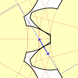 image déplacement du point de contact sur une roue dentée